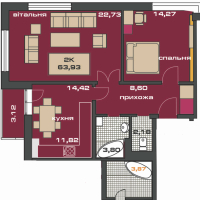 2-кімнатна квартира 